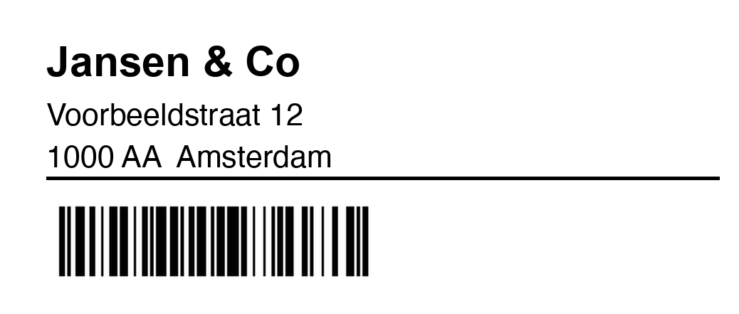Address label · 36 × 89 mm